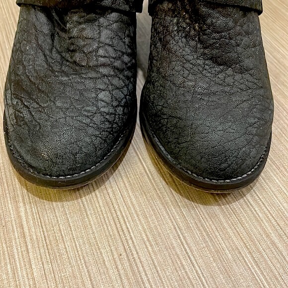 Free People Carrera distressed Leather booties with braids Black color size 9.5 - Picture 7 of 12